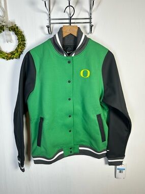 New Nike Oregon Ducks Football Letterman Jacket Size Medium Women's